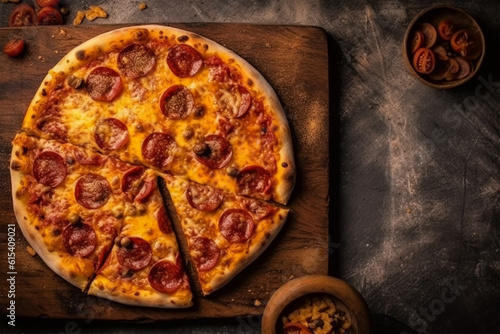 Pizza on concrete background