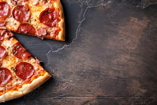 Pizza slices on concrete background