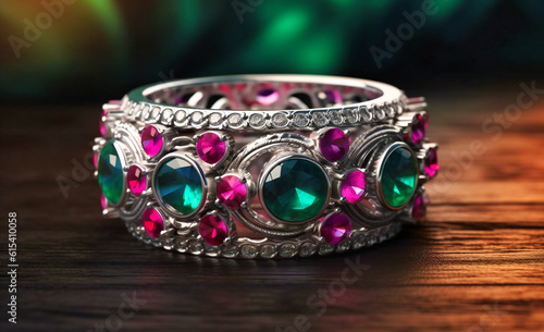 ring with multi color gemstones