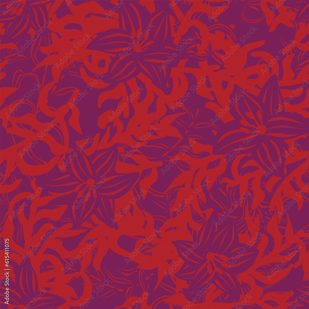 Red Floral Seamless Pattern Background Red Floral Seamless Pattern Background
