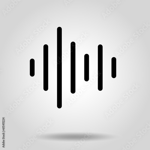 オーディオや音による波のアイコン素材