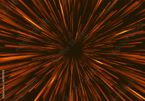 Portal with light effects. Neon futuristic tunnel. Abstract visualization of teleportation. Speed concept. Vector illustration.