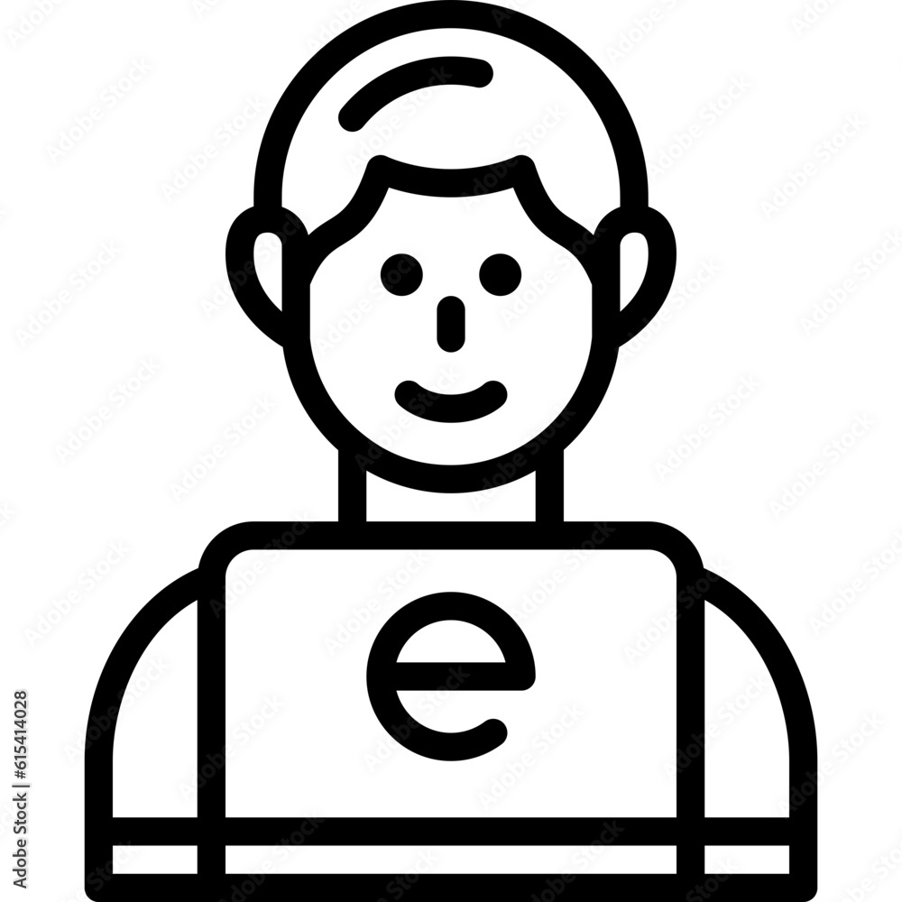 male student line icon