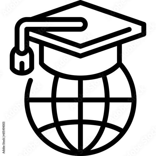 global education line icon