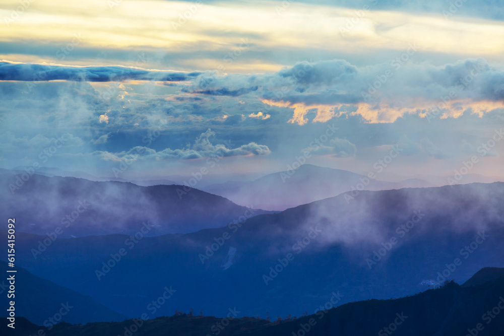 Foggy mountains in Colombia