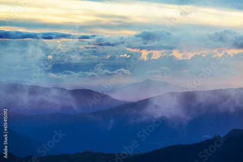 Foggy mountains in Colombia