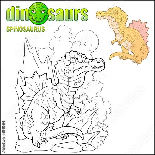 prehistoric dinosaur spinosaurus coloring book