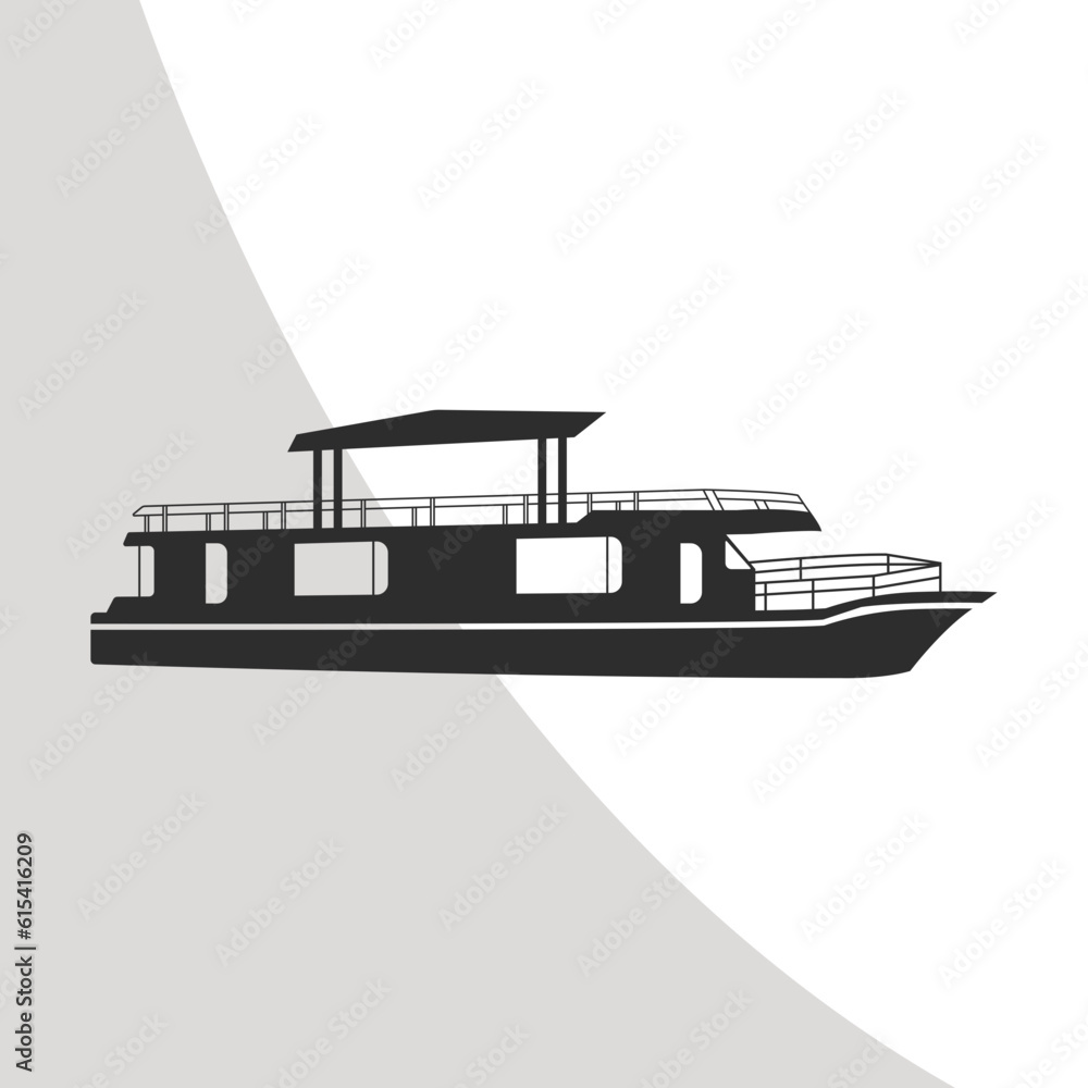 Houseboat SVG, Boat House Svg, Houseboat Clipart, Houseboat Vector
