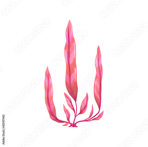 Cartoon underwater Delesseria seaweed plant. Aquarium and sea algae. Ocean water seaweed, aquarium marine plant or tropical sea undersea deep weed, coral reef underwater isolated vector algae