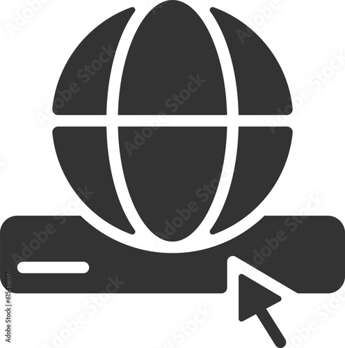 Search for information on internet black glyph icon. Online data sources. Customer requests processing. Silhouette symbol on white space. Solid pictogram. Vector isolated illustration