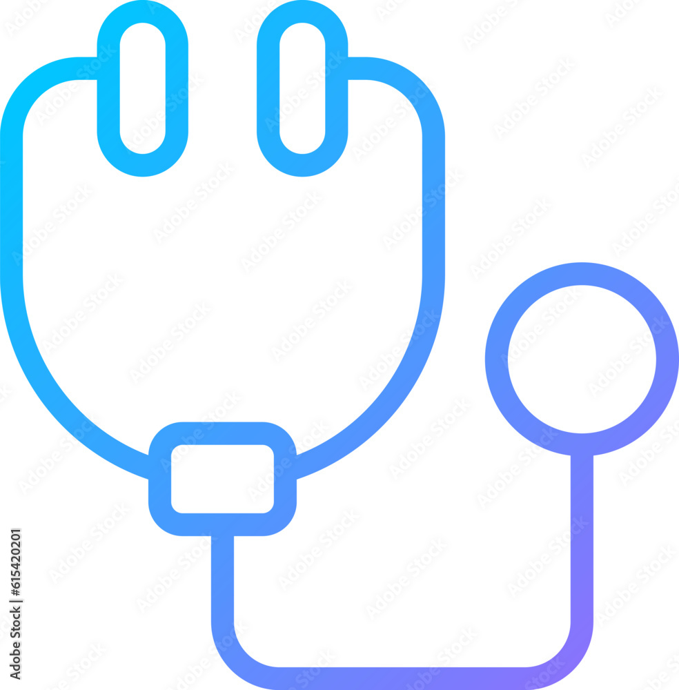 Stethoscope pixel perfect gradient linear vector icon. Medical device. Listen to heartbeat and respiration. Thin line color symbol. Modern style pictogram. Vector isolated outline drawing Stethoscope pixel perfect gradient linear vector icon. Medical device. Listen to heartbeat and respiration. Thin line color symbol. Modern style pictogram. Vector isolated outline drawing