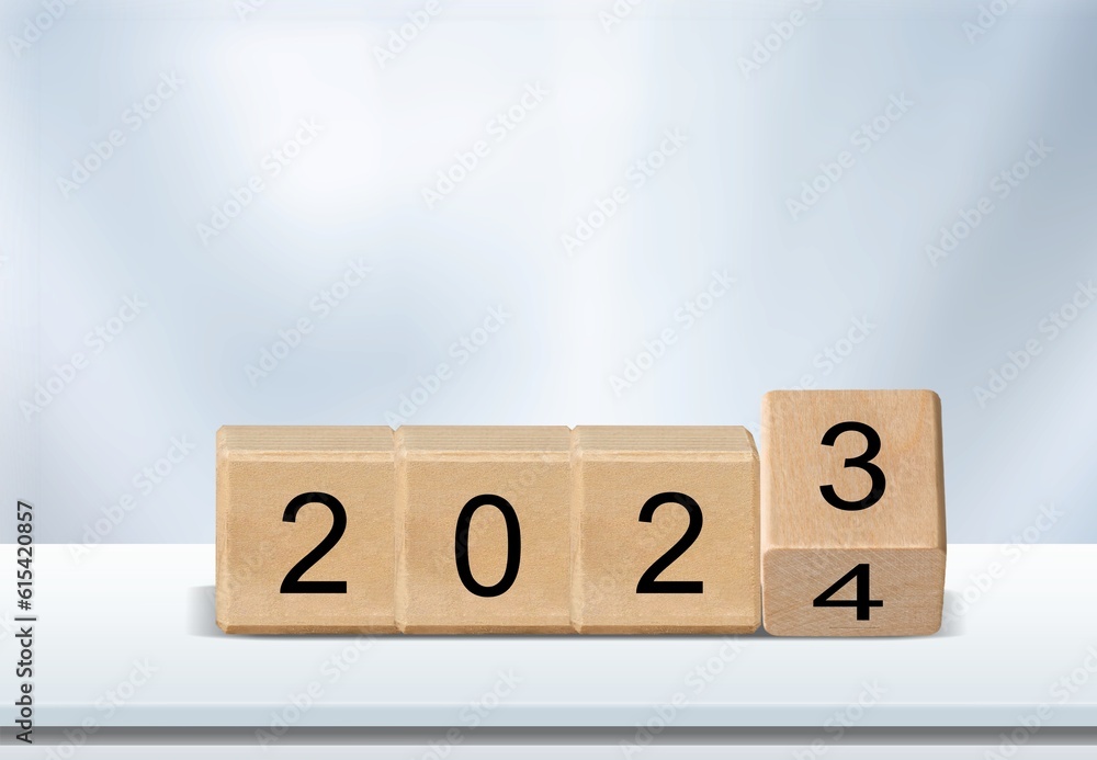 Set of wooden cube blocks on office desk Set of wooden cube blocks on office desk