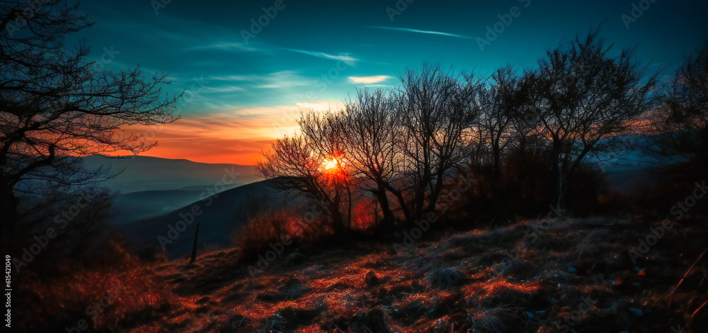 close up of sunrise on the mountain top