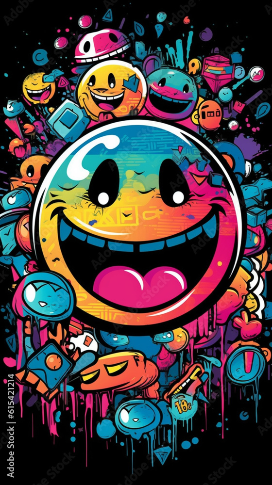 Obraz premium Big happy smile emoji