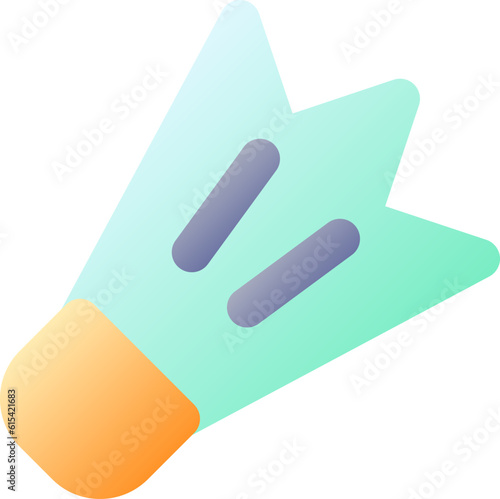 Badminton pixel perfect flat gradient color ui icon. Shuttlecock kicking. Sports tournament. Simple filled pictogram. GUI, UX design for mobile application. Vector isolated RGB illustration