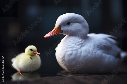 Whimsical White Duo: White Duck and White Mouse in Ultra Detail, White Duck, White Mouse, Whimsical, Ultra Detail, Animals, Nature, Wildlife, Cute,