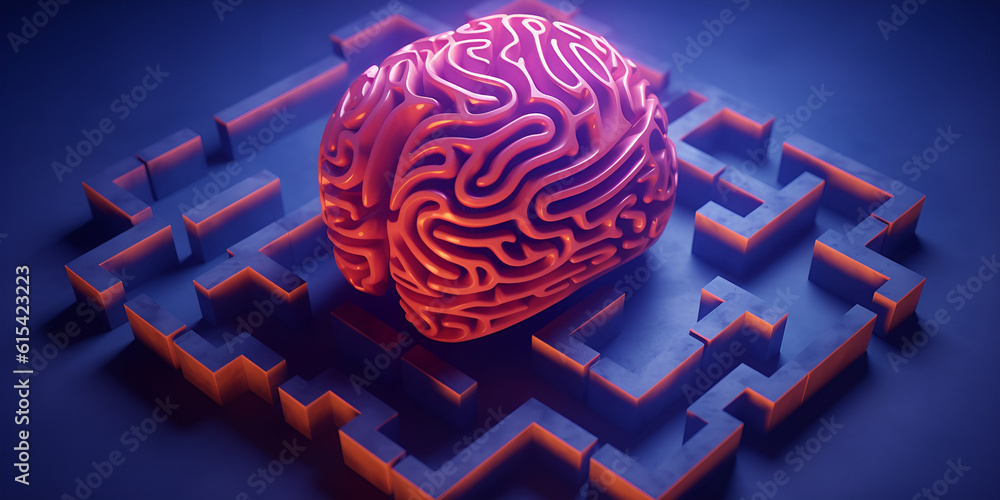 HighResolution Digital Illustration of a Realistic Brain Model for