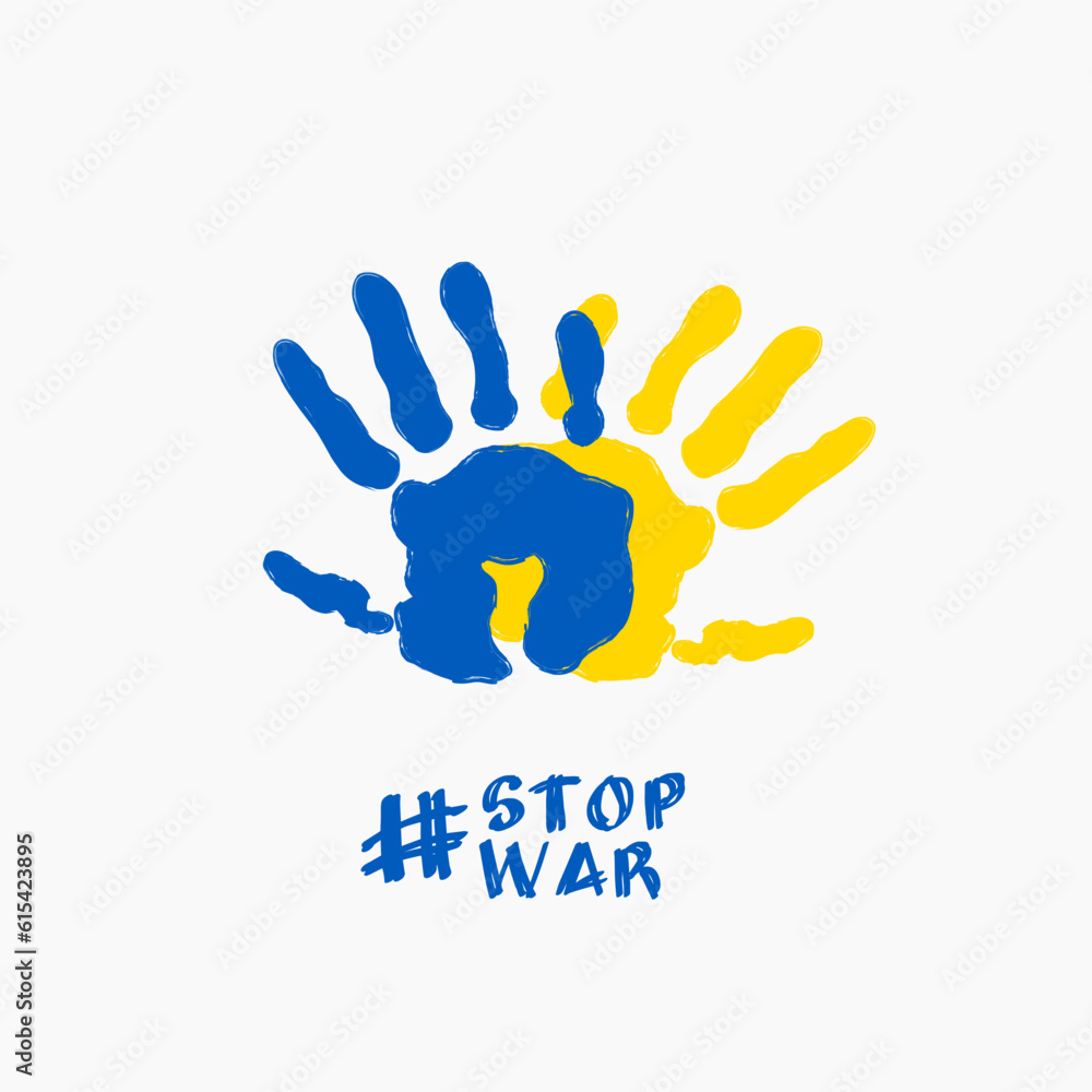 Fototapeta premium illustration vector of stop war campaign for free ukraine perfect for print,etc