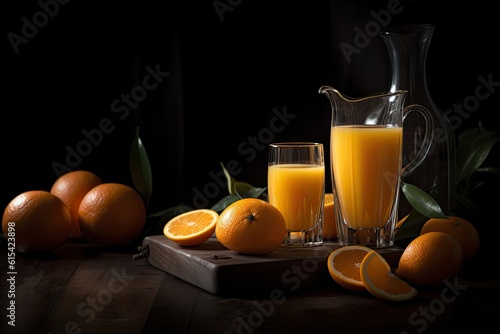 orange juice, cinematic shot, incredibly detailed, professional food lighting, photography lighting (AI generated)