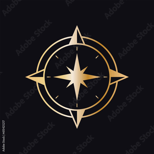 Compass vector icon design. Star compass logo template. 