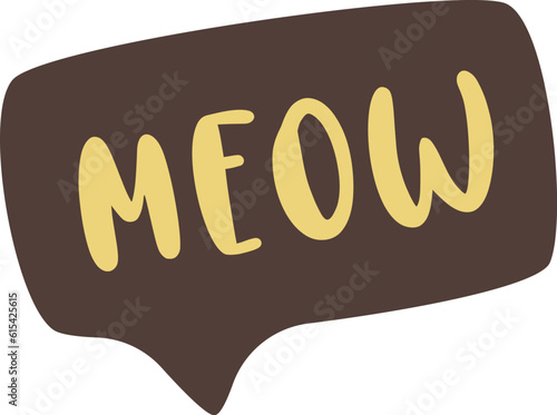 Meow Lettering Speech Bubble