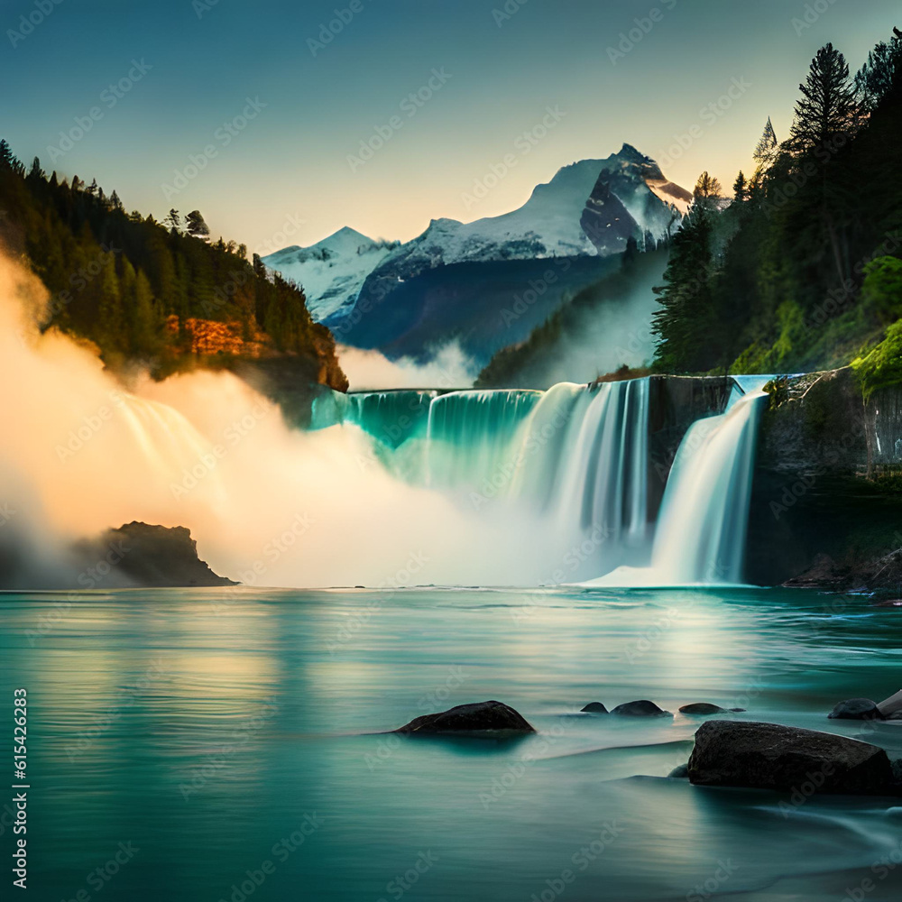 Fototapeta premium falls at night