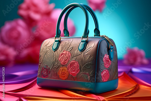 Luxury glamour woman`bag. Super photo realistic background, generative ai illustration.