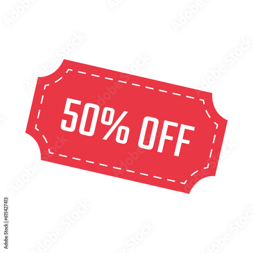special offer 50 percent, sale coupon icon, 50 percent off discount