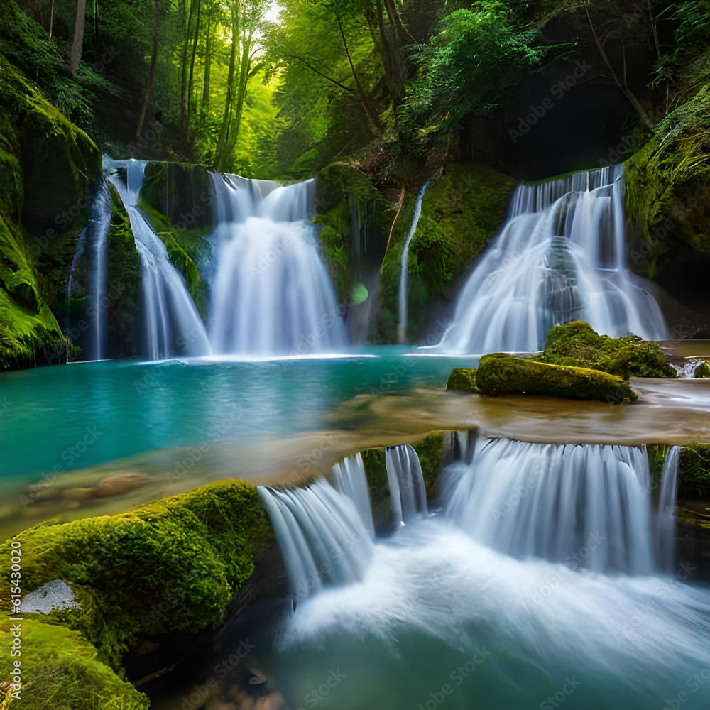 Obraz premium waterfall in the forest