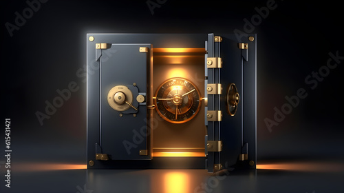 bank vault door locker safety security concept created with Generative AI