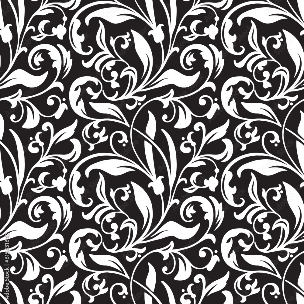 Seamless pattern with white tracery on a black background. seamless wallpaper background vector design. Seamless pattern with white tracery on a black background. seamless wallpaper background vector design.