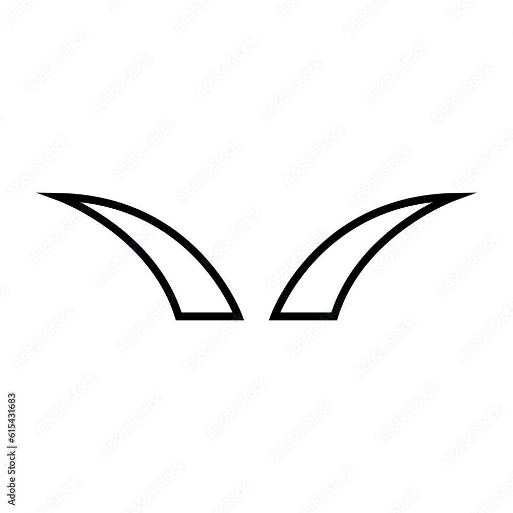 Animal horns line icon, logo vector Animal horns line icon, logo vector