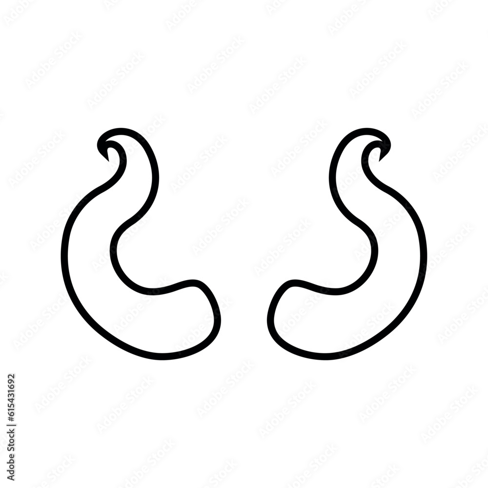 Animal horns line icon, logo vector Animal horns line icon, logo vector