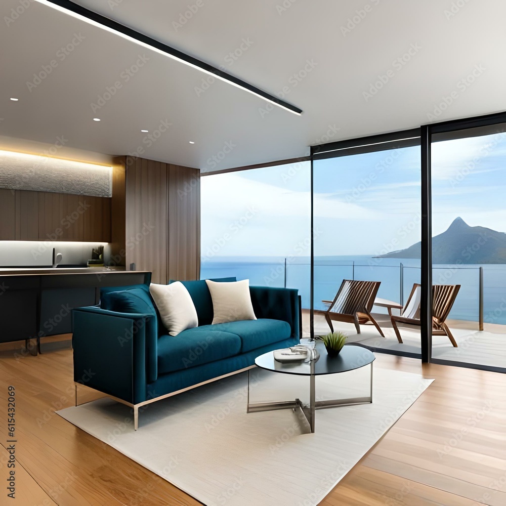 Fototapeta premium modern living room. generative ai