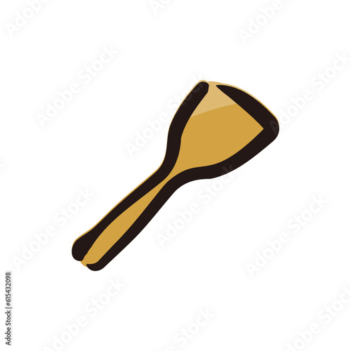 Spatula - Kitchen tool icon/illustration (Hand-drawn line, colored version)