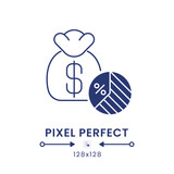 Taxable Income black solid desktop icon. Capital gains. Tax deductions. Business earnings. Pixel perfect 128x128, outline 2px. Silhouette symbol on white space. Glyph pictogram. Isolated vector image