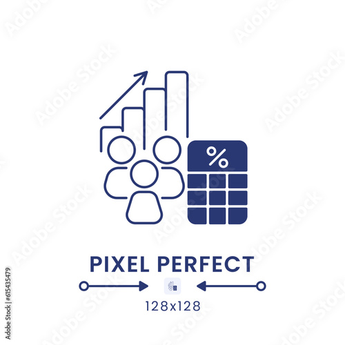 Dividends Tax black solid desktop icon. Taxable earnings. Shareholder payment levy. Pixel perfect 128x128, outline 2px. Silhouette symbol on white space. Glyph pictogram. Isolated vector image