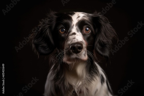 portrait of dog  sitting and looking directly at the camera  with its head tilted  created with generative ai