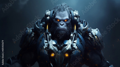 Cyborg Gorilla, Generative AI.