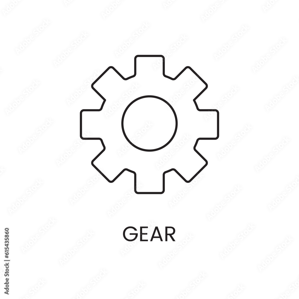 Vector Line Icon representing Gear.