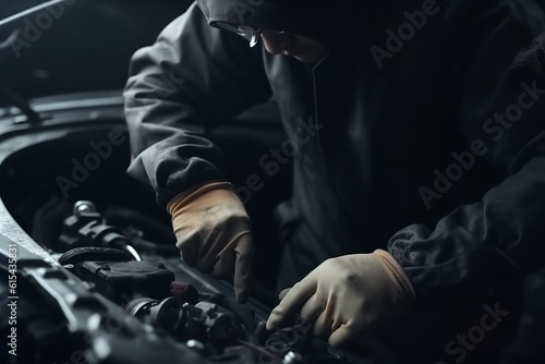 Car service man use screwdriver, Car Service, Man, Screwdriver, Automotive, Maintenance, Repair, Mechanic, Auto, Vehicle,