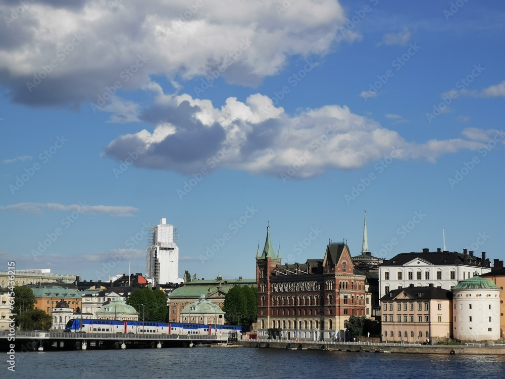 a view of stockholm old town from city hall