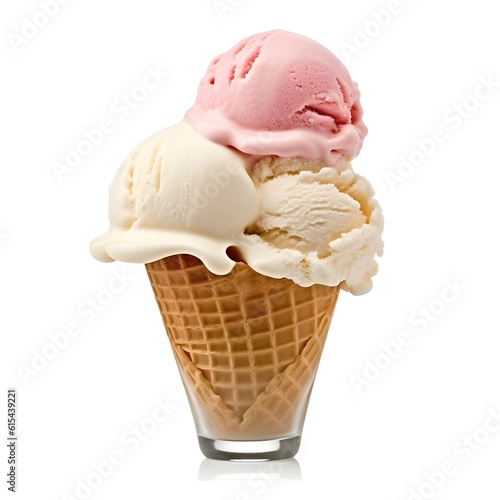 ice-cream scopes isolated on white background, ai generated