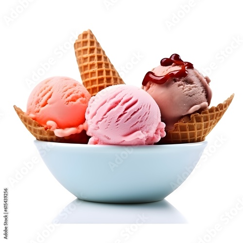 ice-cream scopes isolated on white background, ai generated