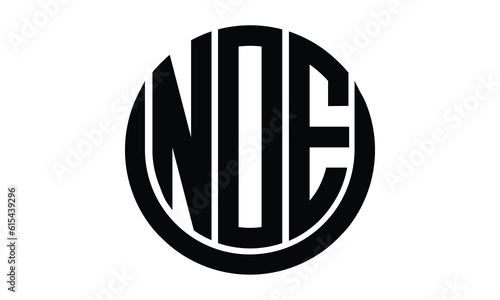 NOE shield with round shape logo design vector template | monogram logo | abstract logo | wordmark logo | lettermark logo | business logo | brand logo | flat logo.