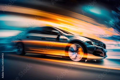 Car in motion background, ai generated