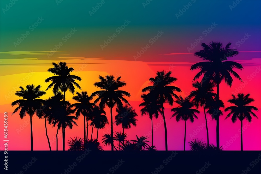 Amazing tropical sunset background, ai generated