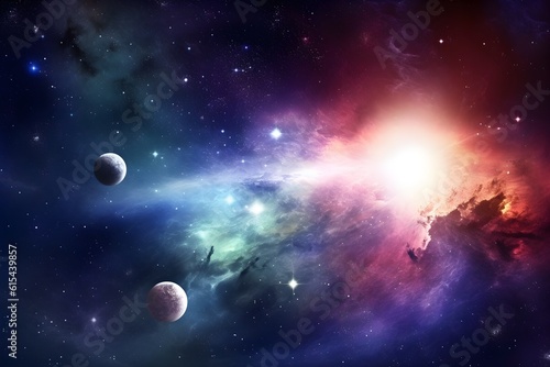 Amazing nebula background, ai generated