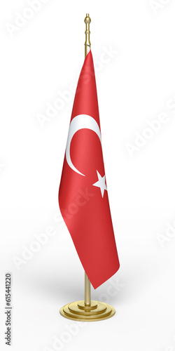 3d render turkish office flag (clipping path)