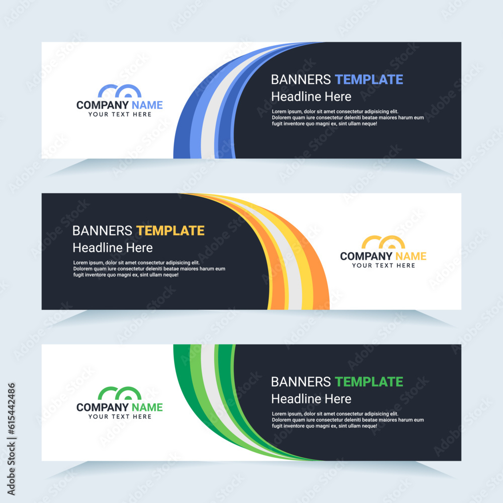 Vector modern set of colorful abstract banners. For card and banner needs. Vector Illustration	